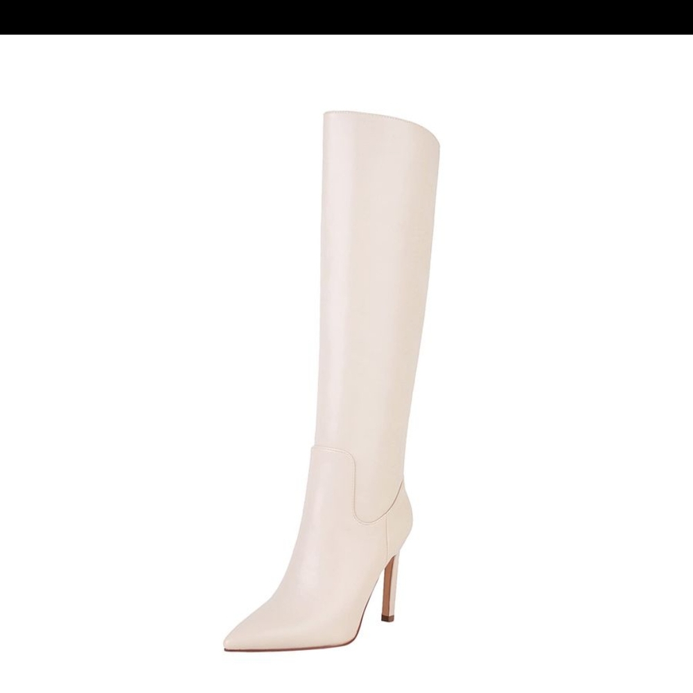 EX0983: sun gurg Womens Knee High Boots Stiletto High Heels Sexy Pointed Toe Zip